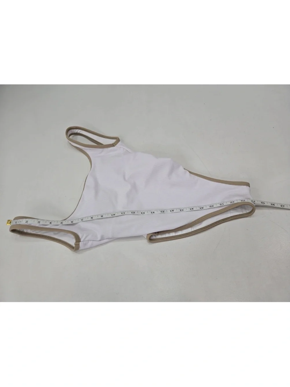 Lain Snow Ocean Isle One Piece Swim Suit White Ribbed Size XS Womens NWOT
